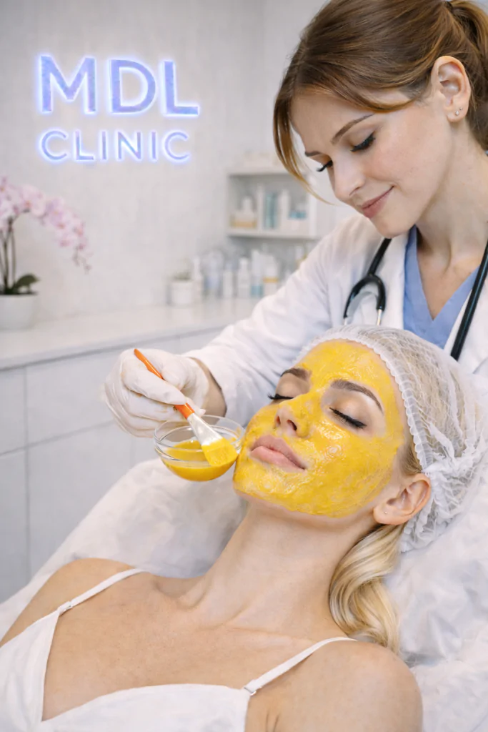 Желтый пилинг лица