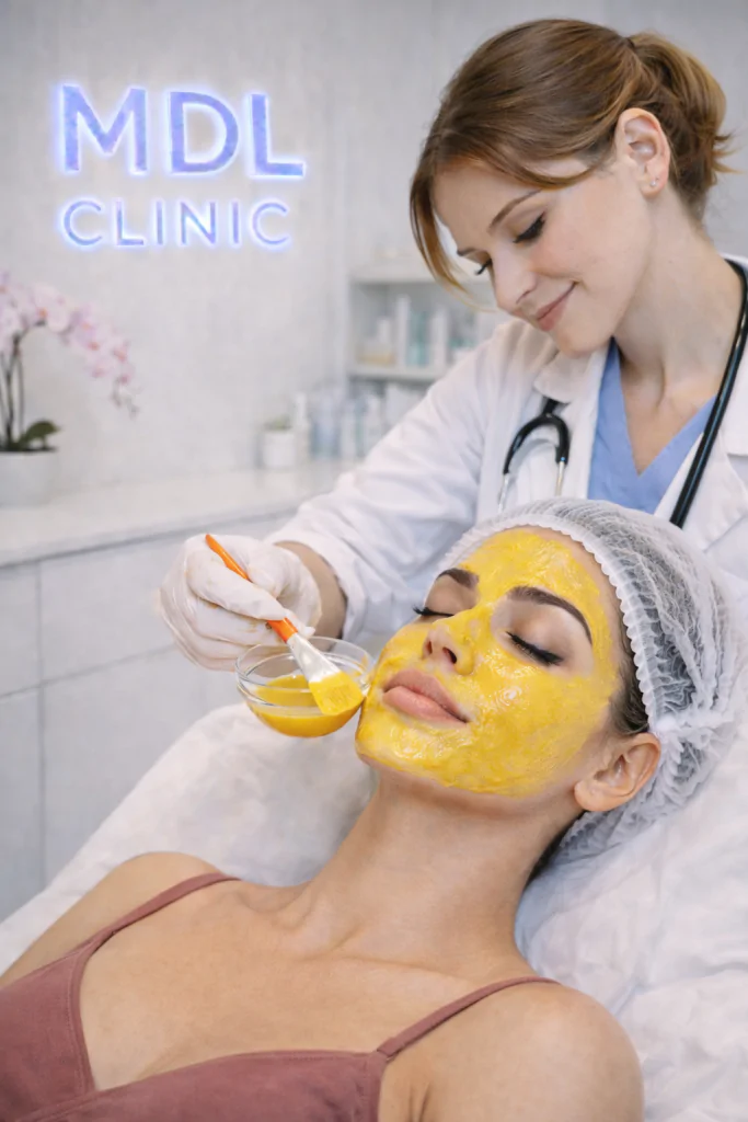 Желтый пилинг лица